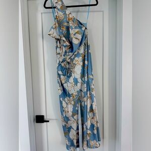 Floral Midi Cross Shoulder Midi Dress